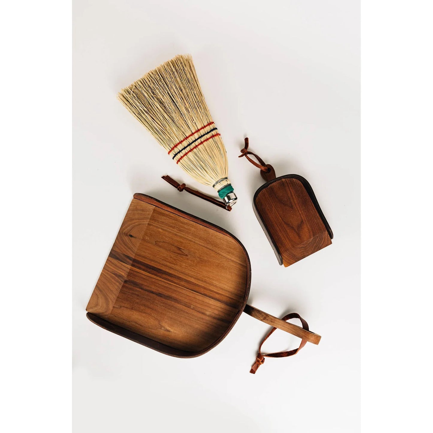 Handmade Walnut and Leather Dustpan – Amish Made Wooden Dustpan with Leather Accent for Fireplace, Hearth & Rustic Kitchen