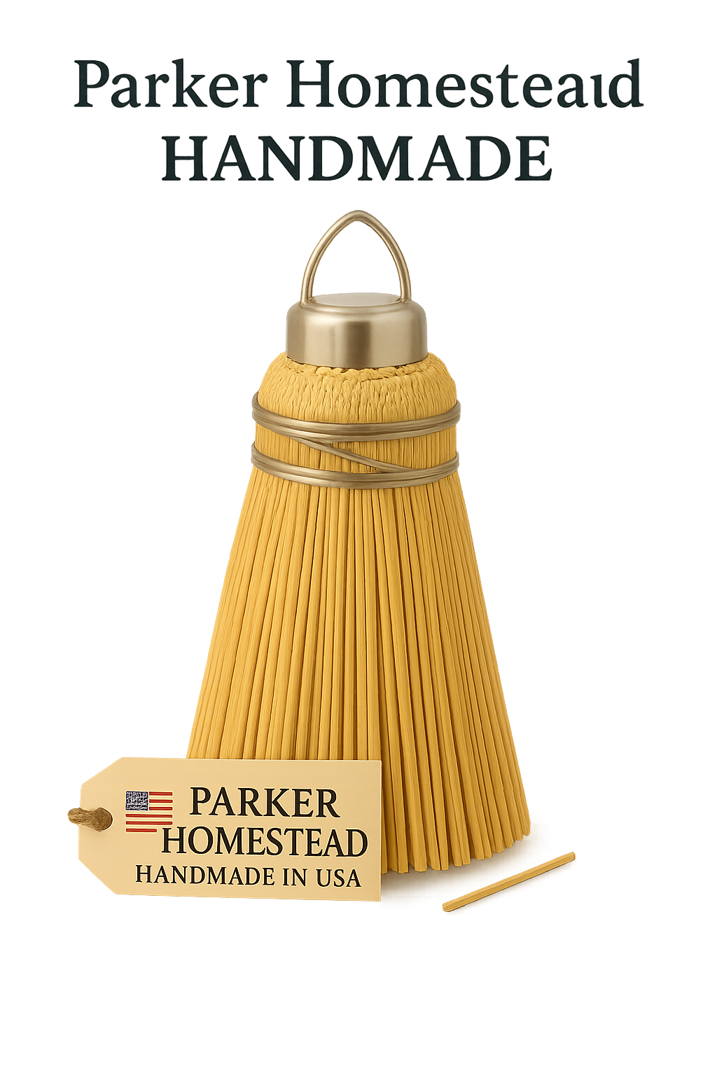 American Made Traditional Amish Broomcorn Cake Tester. 6"inch overall 3.5" tester