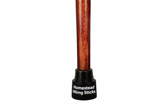 Rubber Hiking Stick Tip – Heavy‑Duty Walking Cane Cap for Wood Staff | Non‑Slip Replacement End | Fits Ozark & Handmade Hiking Sticks