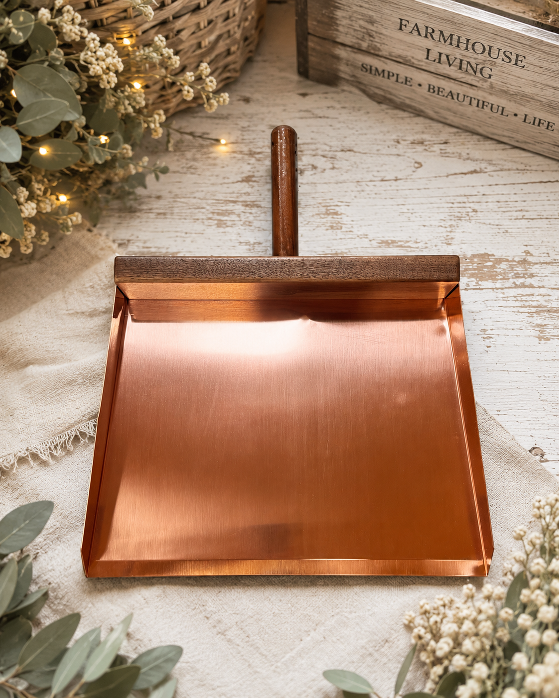Solid Copper Amish Dustpan | Handmade Heirloom Cleaning Tool