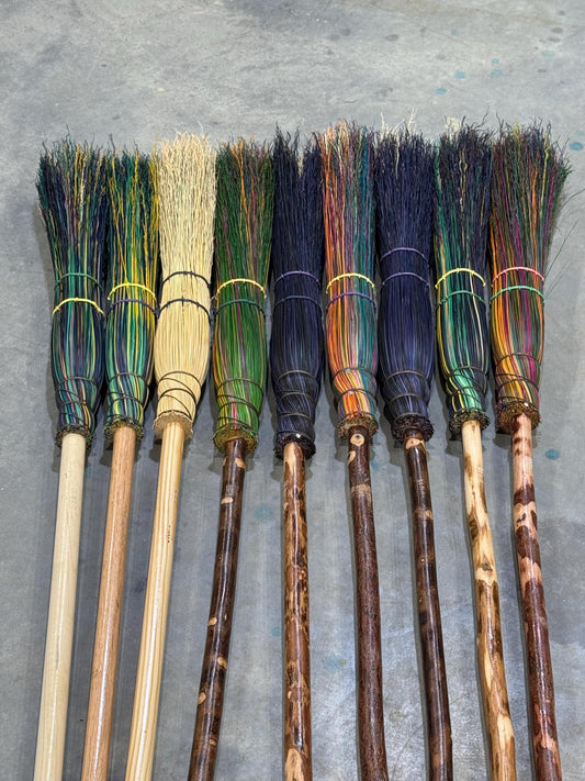 Arkansas Handmade Cobweb Broom | Traditional Broomcorn Corner Sweeper | Primitive Farmhouse Decor | Cottagecore Witch Broom